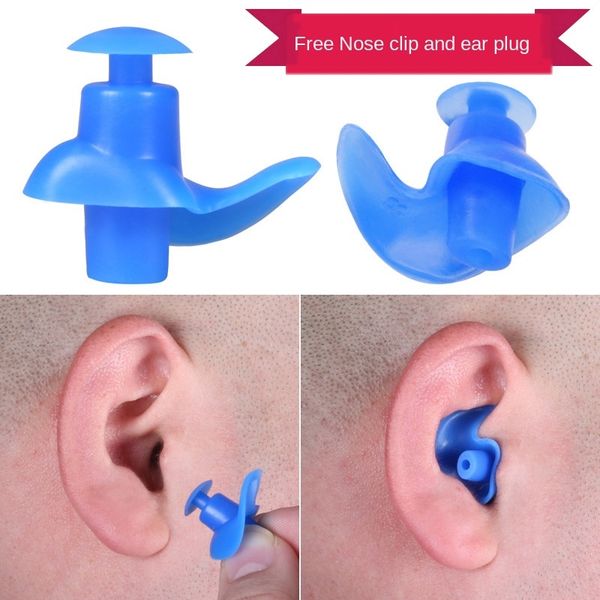 

i1dz0 swimming waterproof professional silicone bath waterproof earplug children's swimming equipment earplug nose clip silicone batht