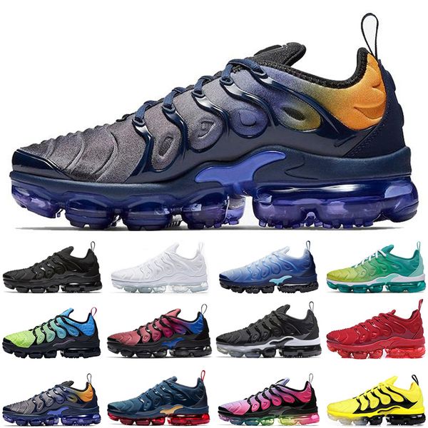 

fashion tn plus neon men women running shoes triple black be true sunset lemon lime athletic mens womens trainers sports sneakers runners
