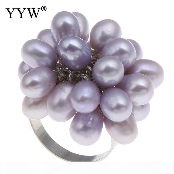

1pcs natural freshwater pearl finger ring wedding ring midi mom gifts women flower silver