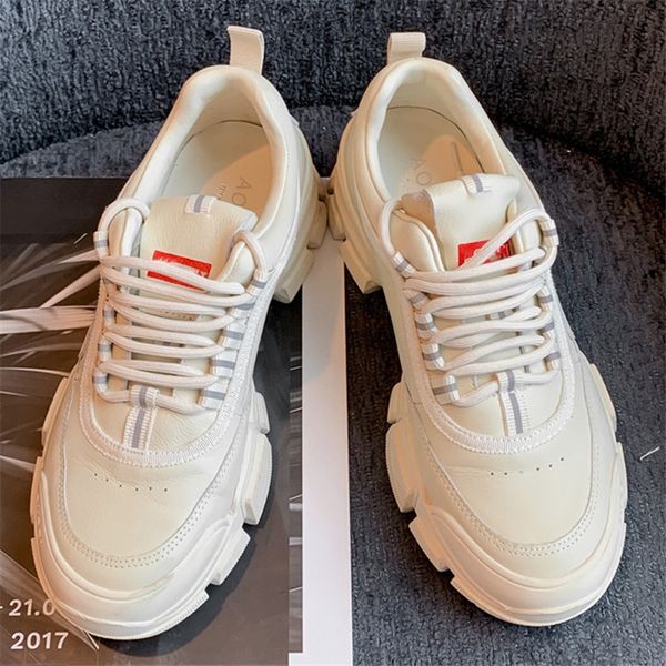 

retro beige show thin daddy shoes women simple joker heighten breathable sports spring and summer couples trendy casual shoes, Black