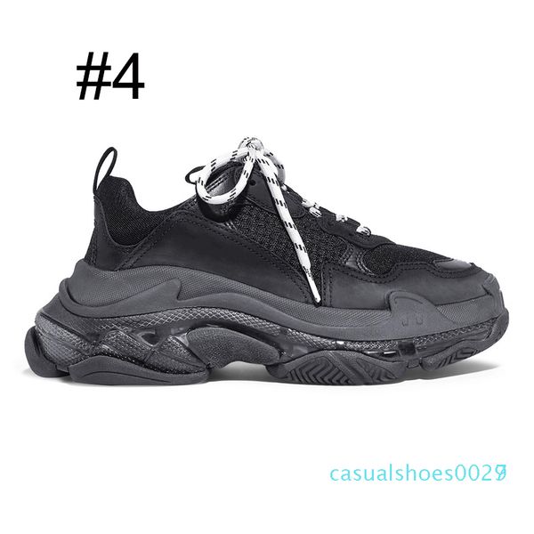 

1new triple s fashion designer luxury shoes for men women clear sole neon green black white red mens trainers platform sneakers c27