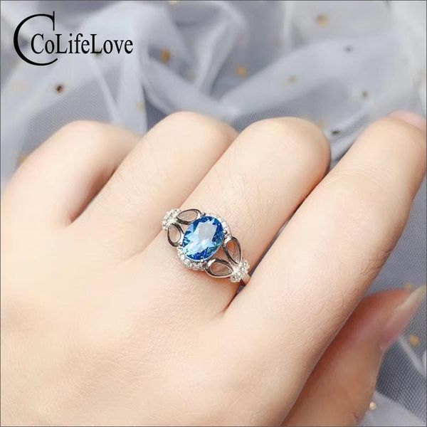 

colife jewelry 925 silver z ring for daily wear 100% natural sky blue z silver ring sterling silver z jewelry