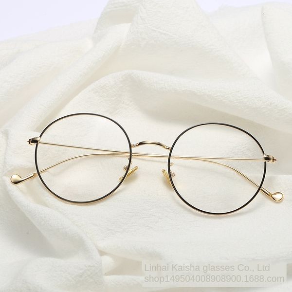 

qqnom web celebrity all-metal women's glasses glassesplain anti-blue-ray web celebrity all-metal women's myopia glasses glassespla, Silver