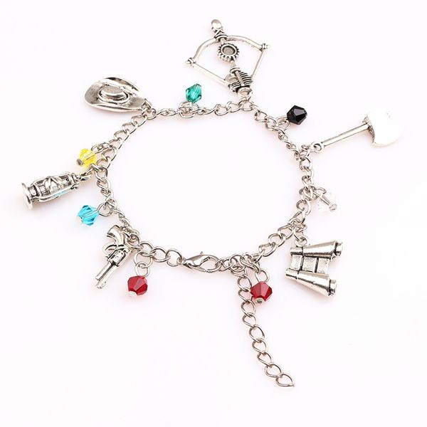 

вдохновенный браслет apocalypse zombie survival horror шарма креста лук топор пистолет подвесок браслеты для женщин мужчин, Golden;silver