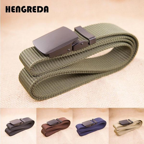 

nylon tactical waist belt men army belts with metal buckle travel outdoor belt with durable metal buckel for training, Black;brown