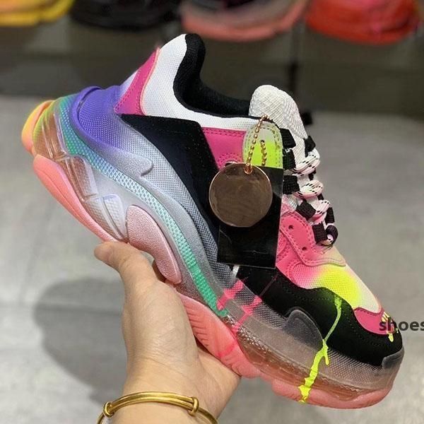 

paris 2020 crystal bottom triple-s leisure shoes luxury dad shoes platform triple s sneakers for men women vintage kanye old grandpa kc27