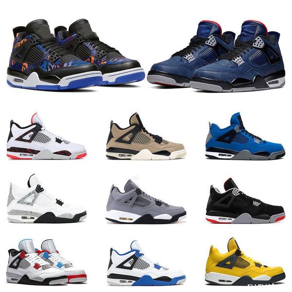 

new mens basketball shoes 4 rush violet loyal blue what the cool grey pale citron 4s raptor athletic sports sneakers trainers size 7-13