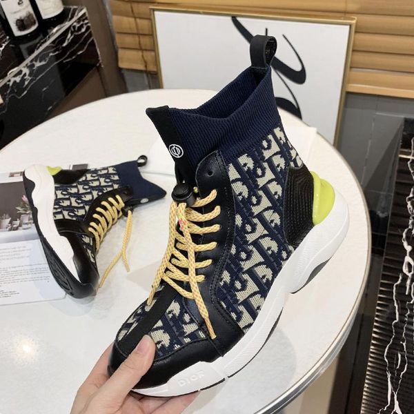 

luxury qblique technical knit sneaker men 's shoes lace -up casual shoes lightweight fashion plus size men shoes zapatos de moda para