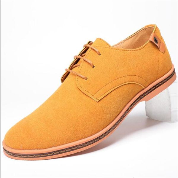 

2020 spring suede leather men shoes oxford casual shoes classic sneakers comfortable footwear dress large size flats, Black