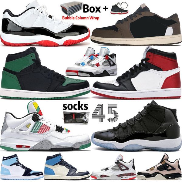 

with box jumpman 1 obsidian unc 1s high travis scotts 4 black cat 4s men basketball shoes low bred 11 concord 11s women mens sports sneakers
