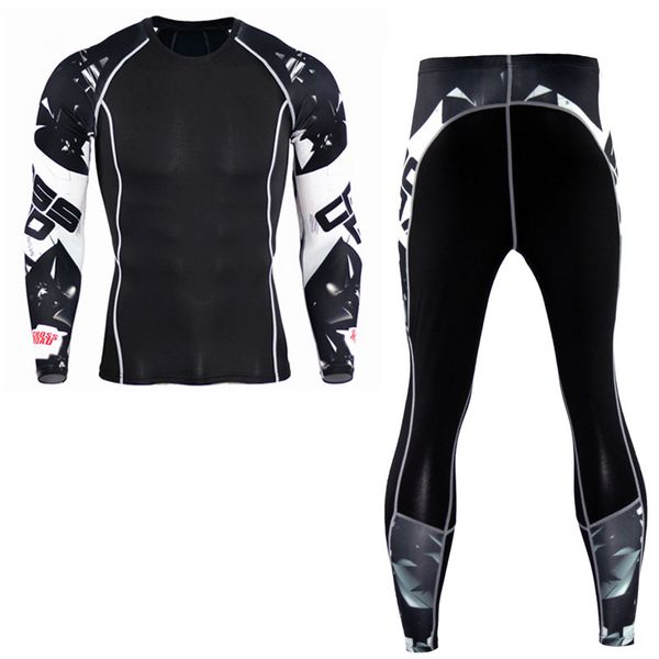 

fitness clothes men sports tights running training compression clothes moisture perspiration stretch fast, Black;blue