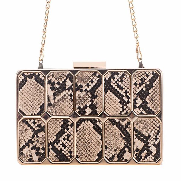 

abera 2019 new women evening clutch bags snake skin leather wedding dinner wallets with chain chain shoulder bags drop shipping mn1611