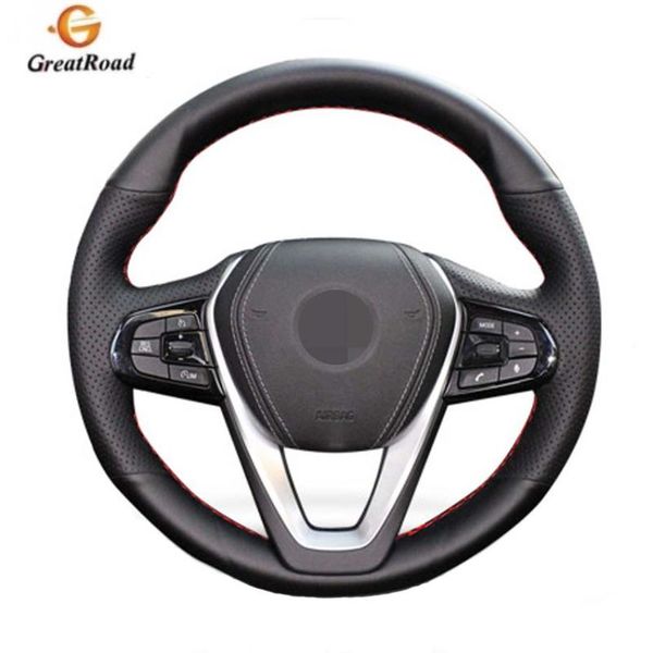 

black genuine leather steering wheel cover for g30 530i 540i 520d 530e 2020-2020 g32 gt 630i 630d 2020-2020