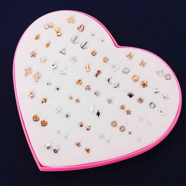 

2016 minihope hypoallergenic plastic post earrings for girls cute multiple animal unicorn donut stud earrings for little girls kids made whb, Golden;silver