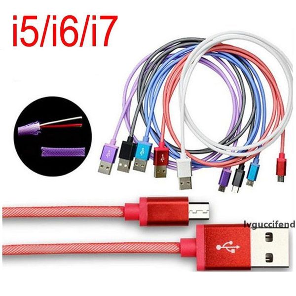 

1m 3ft fish net braid micro usb 2.0 data sync charger cables mix colours