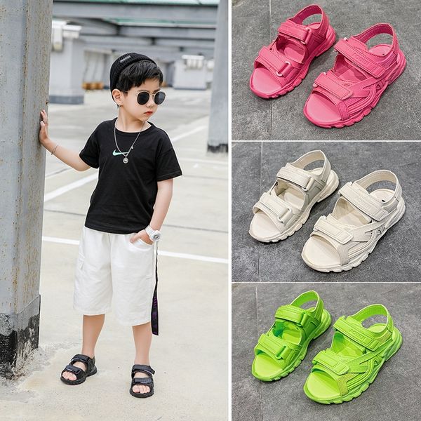 

tiger camera and monitor 2020 children's sandals boys and girls new sandals students korean breathable children's shoes, Black;red