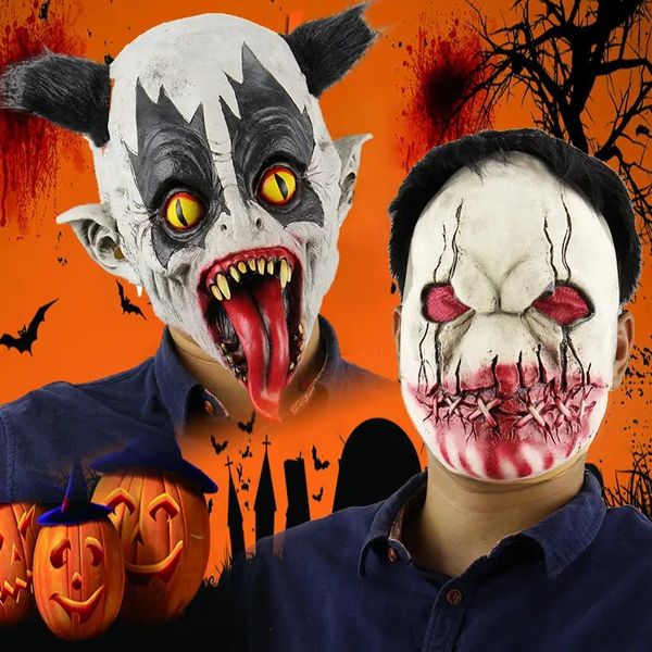 

fashion halloween scary latex mask full face costume party creepy horror cosplay