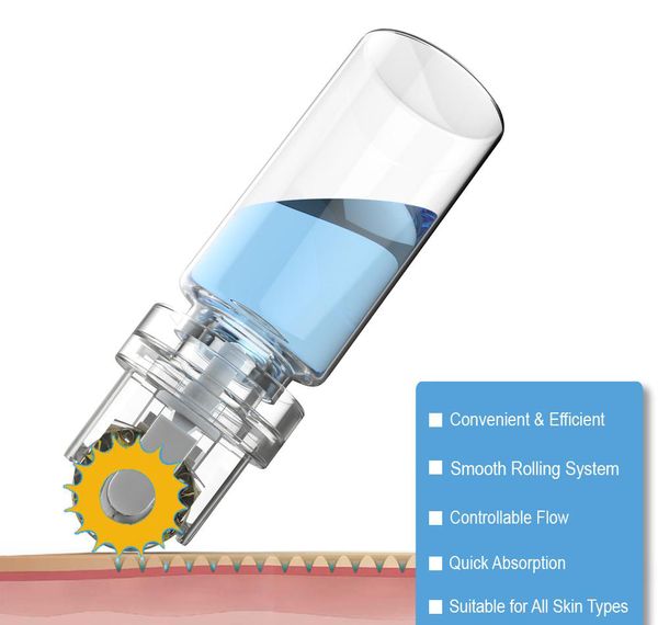 Ev ve Klinik Kullanımı için 64 iğneler Titanyum Derma Roller Derma Damga Merdane Micro İğneleme Dermaroller Microneedle ile Serum Şişe