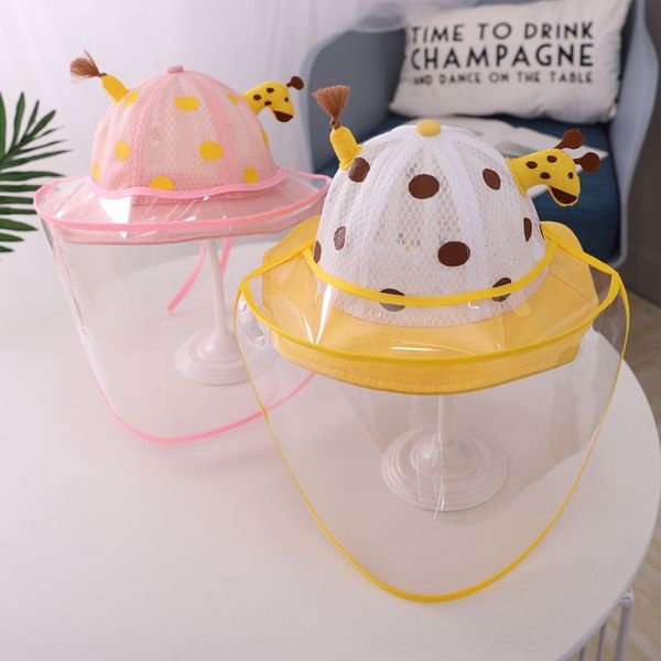

l2pvf bida children's protective deer cotton breathable sun mesh protective fisherman bucket bucket hat summer new baby epidemic preven, Yellow