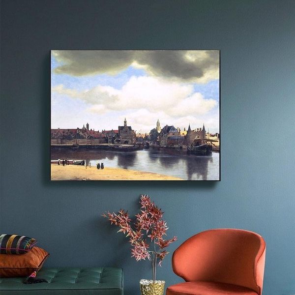 

famous oil painting delft scenery painted by vermeer prints canvas art posters modern wall art picture for living room home decor