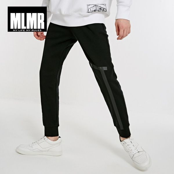

mlmr men's cotton casual knit pants m|218414516, Black