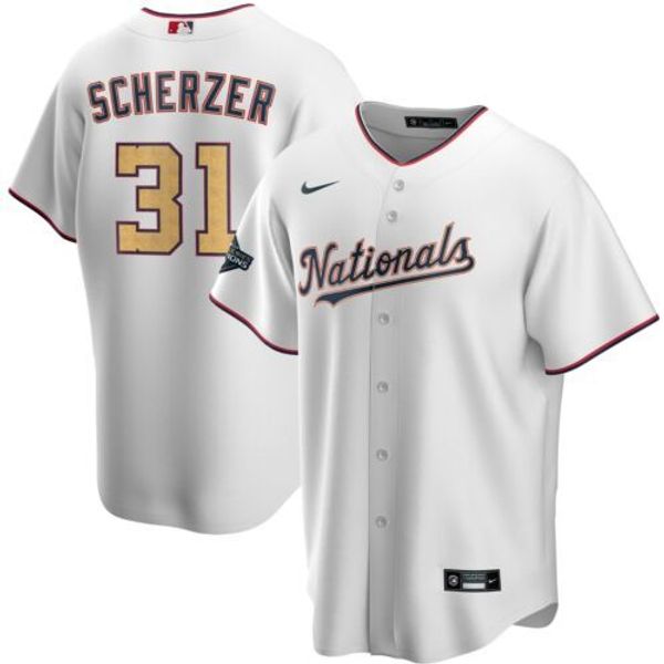 

nationals max scherzer #31 white 2020 gold program mens stitched xs-6xl baseball jerseys, Gray