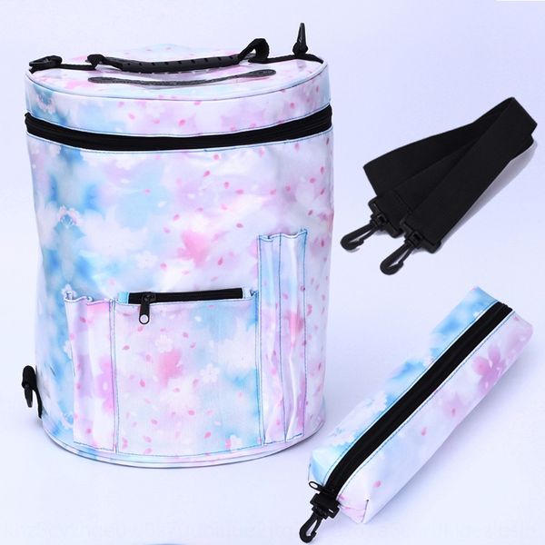 

single shoulder printing waterproof wool barrel knitted storage bag wool storage bag
