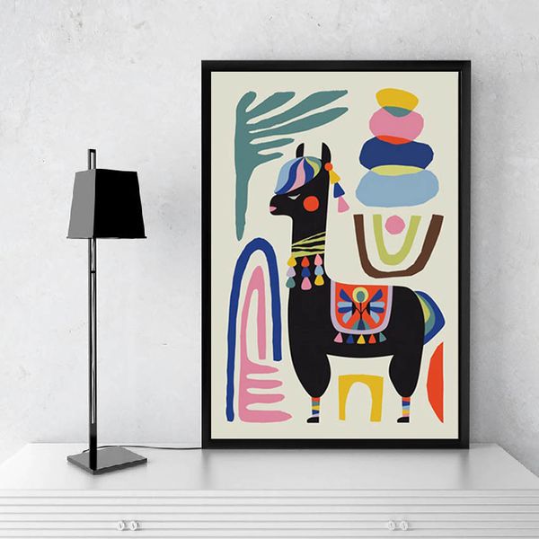 

llama печати плакатов альпака sheep home вдохновенный wall art холст картина mid century wall art nursery распечаток современный декор