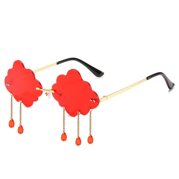 

rimless sunglasses women vintage clouds tassel steampunk sunglasses frameless punk glasses for party dance shades uv400 oculos, White;black