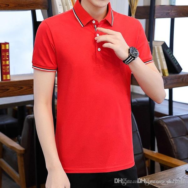 

summer mens designer polo brand clothing fabric polo t-shirt collar casual unique colours and details t-shirt solid color men's tee shi, White;black