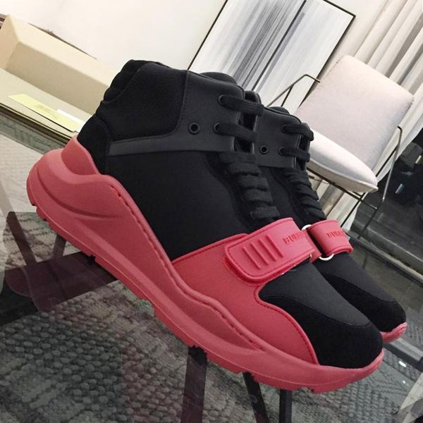 

new arrival men 's boots scarpe sportive da uomo vintage check cotton sneakers fashion classic lightweight high lace -up sports me, Black