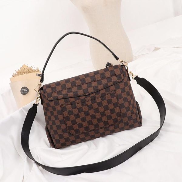 

women bag large capacity zipper plaid design leather shoulder crossbody designer luxury handbags handle tote messenger bags drop ship