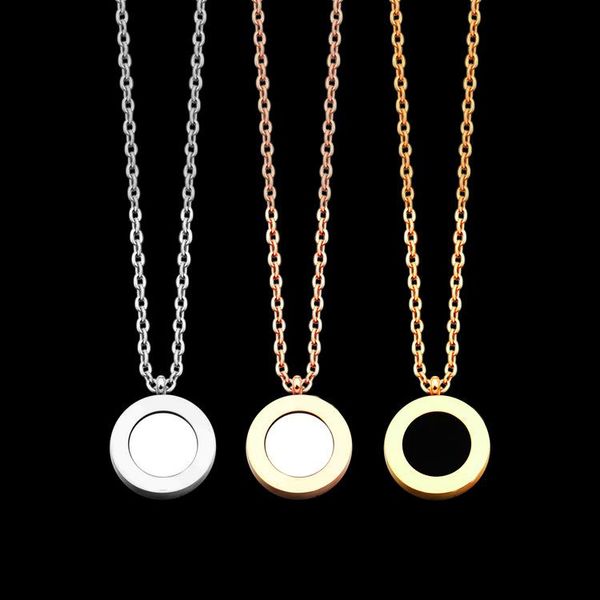 

2020 дизайнер б черно-белый двухсторонний shell ожерелье титана стали розового золота 18 карат розового золота дамы ожерелье, Silver