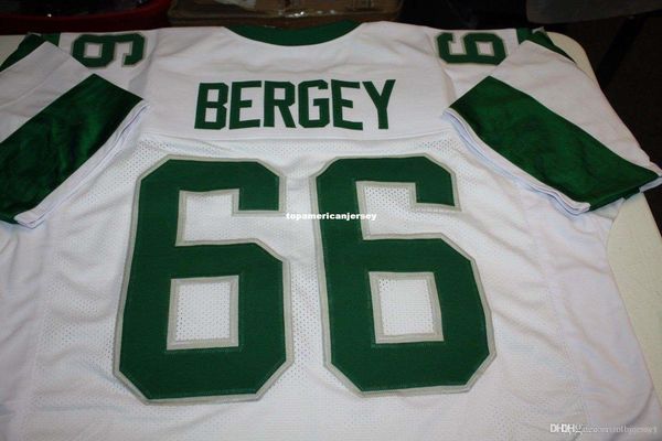 

retro #66 bergey custom mitchell & ness jersey white stitching men's football jerseys running, Gray