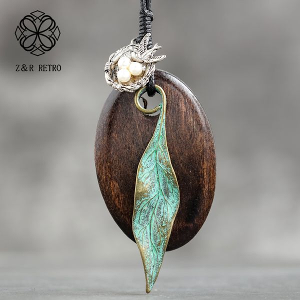 

pendant necklaces neck chain leaf necklace rope zinc alloy designer jewelry long sweater vintage 4.5*10.5cm, Silver
