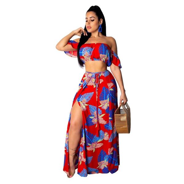 

joiekuno print party long vestidos lady summer 2019 bodycon strapless 2piece casual fashion long dress women mr9192, Black;gray