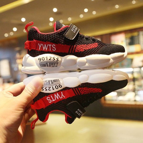 

girls' sneakers 2020 new children's mesh breathable mesh primary school dad boys' white sports sports shoes running shoes, Black