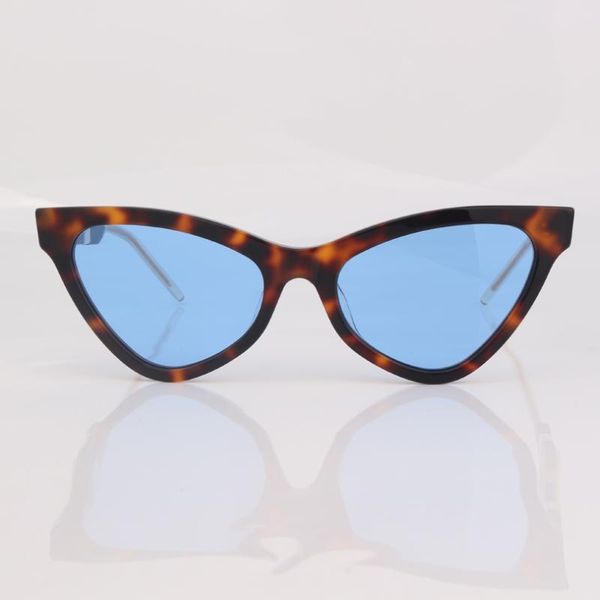 

fashion cat eye sunglasses women leopard frame blue lens eye wear, White;black