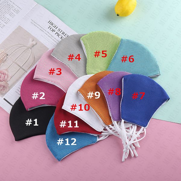 

new ice towel designer face mask kids mesh breathable masks washable cycling sports mouth-muffle half face cover thin masks d72109, Black;white