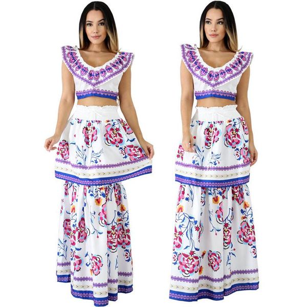 

2020 cy8034 .suit -dress lotus leaf side waist dress location printing dress suit, Gray