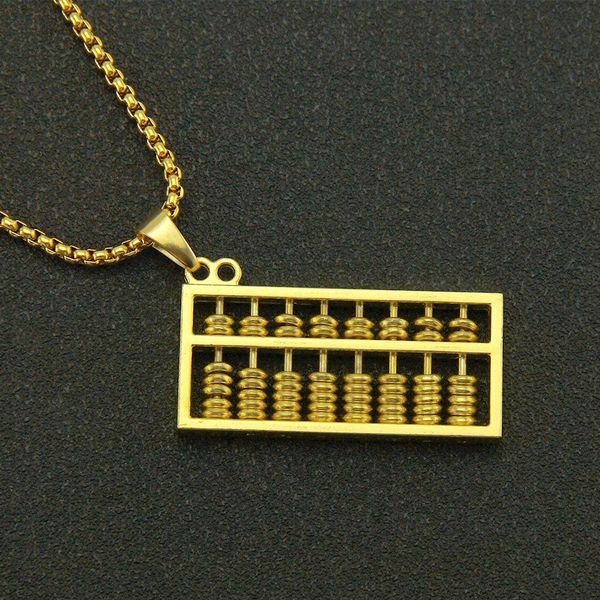 

2020 new three-dimensional red model live broadcast small red book 3d golden abacus pendant necklace personalized fashion jewelry, Black