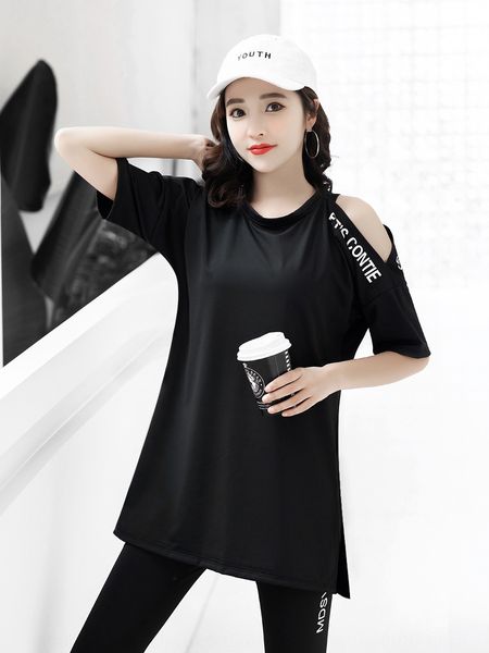 

2020 summer new fashion slim slim quick-drying clothes gym yoga clothes yoga clothessports suit for women, Black
