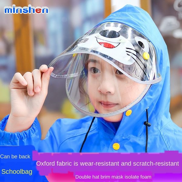 

rpdiu дождевик детский сад летающий пончо детский студент анти-шляпы детский ранец для школьников мужского и женского колпачок ба, Black