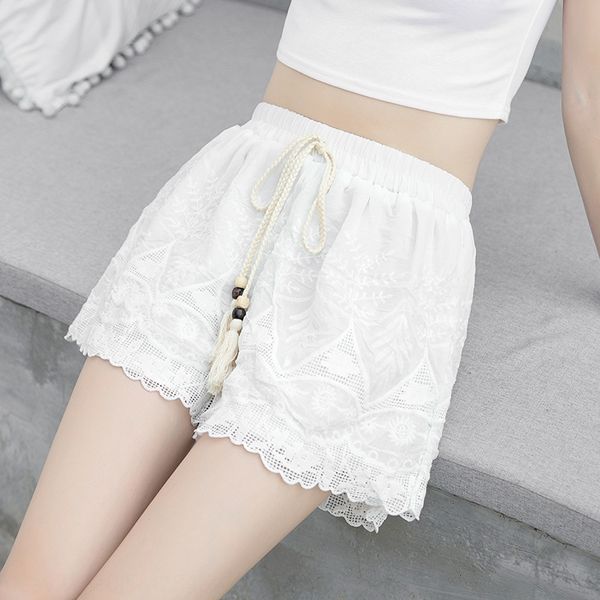 

d9djh 2019 tight safety new chiffon shorts women's summer high waist loose large size outer wear leggings anti-exposure safety pants sk, Black;white