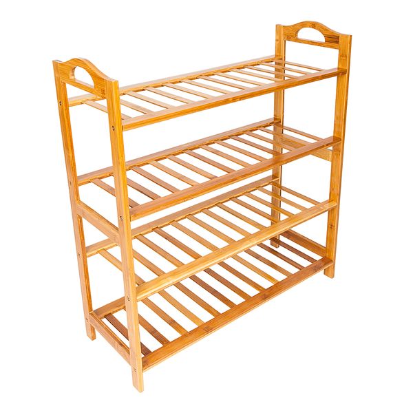 

durable assembled 4 tiers space saving storage organizer standing shoes tower rack bamboo us stock