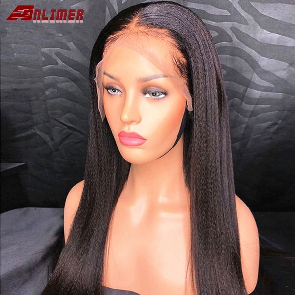 

light yaki straight 360 lace frontal human hair wigs brazilian italian yaki wig 8-26'' remy human hair wigs with elastic bands, Black