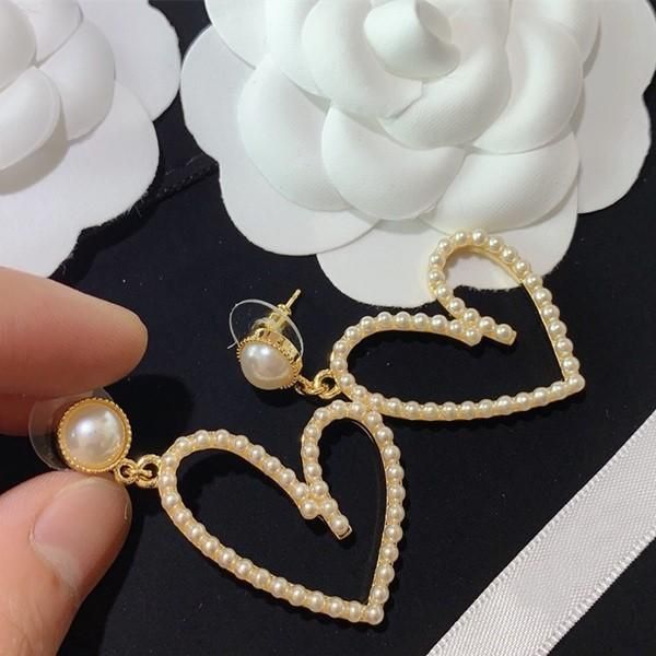 

new fashion wild pearl love designer earrings luxury designer jewelry women earrings, Golden