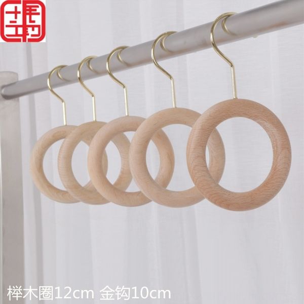 

iru34 solid clothing silk scarf clothing store round silk scarf store wood wood grain adhesive hook circle ring ring tape magnetic iron fram, Silver
