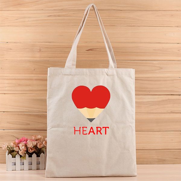 

творческий сердце pencil мода девочек и женщин вскользь canvas tote сумки костюм для покупок, подарков, свадьба, день рождения или что-нибуд