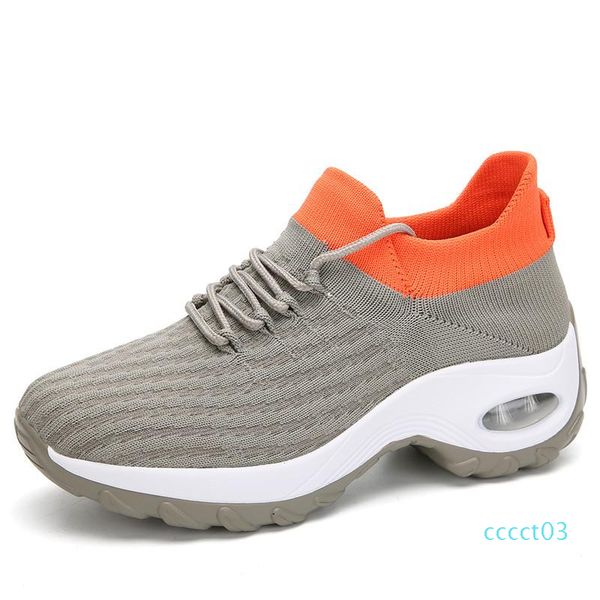 

2020 весна кроссовки женщины flats обувь дышащая сетка повседневная обувь платформы женщина creepers удобный черный носок ct03, Black